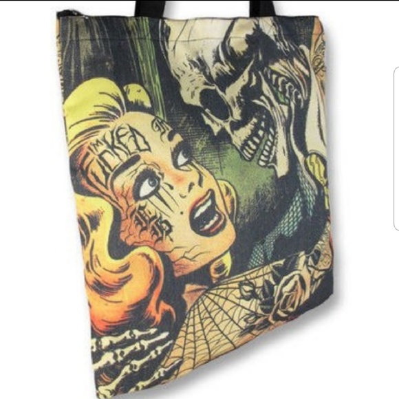 Liquor Brand Horror canvas tote bag gothic punk - Picture 2 of 2